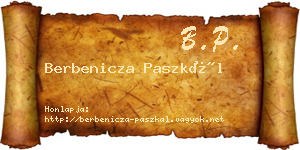 Berbenicza Paszkál névjegykártya